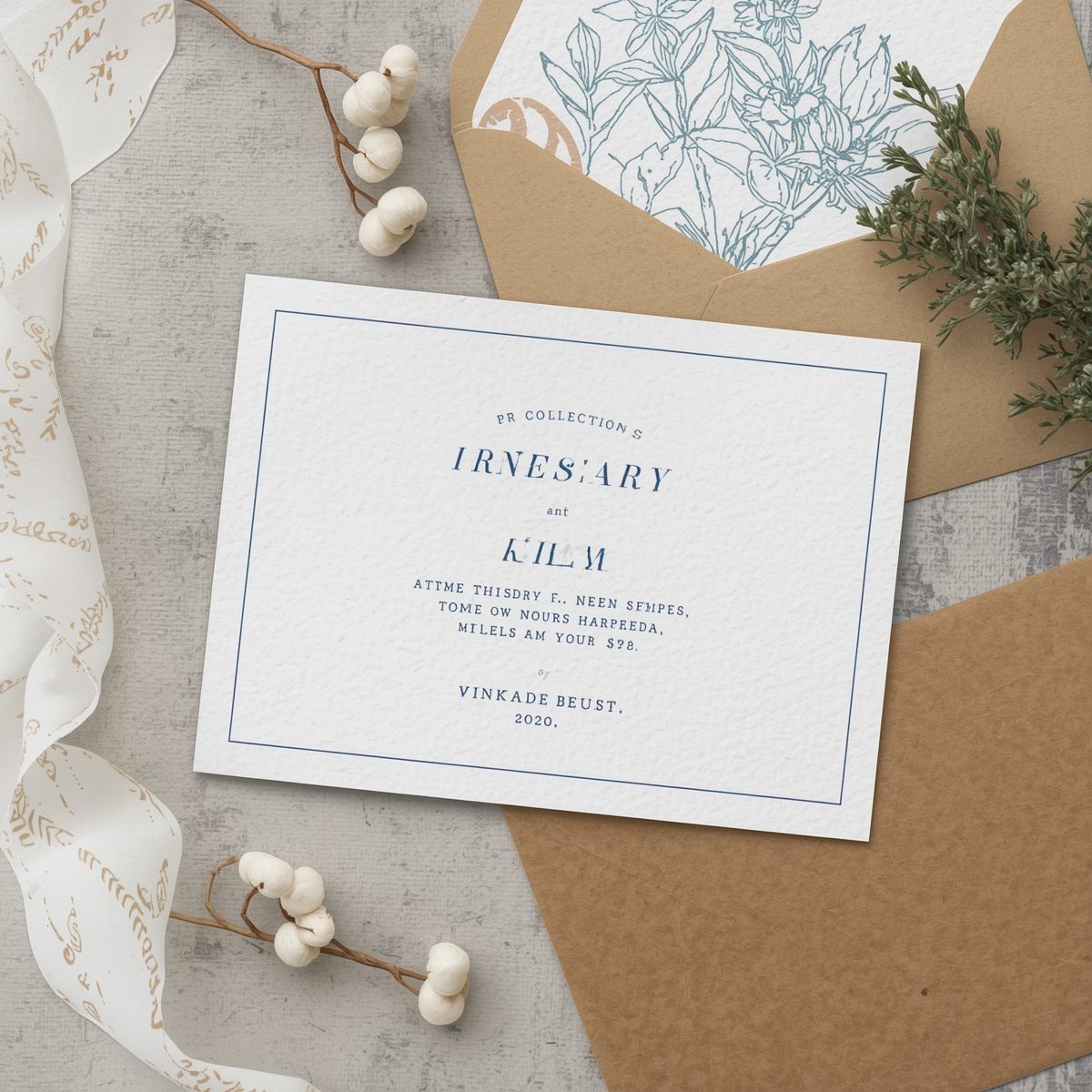 Botanical cards featuring hand-drawn flowers and leaves on textured paper with natural colors